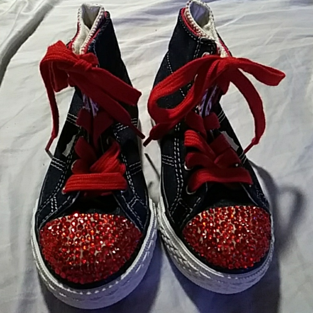 New Denim Hiptop sneakers with a kiss of bling